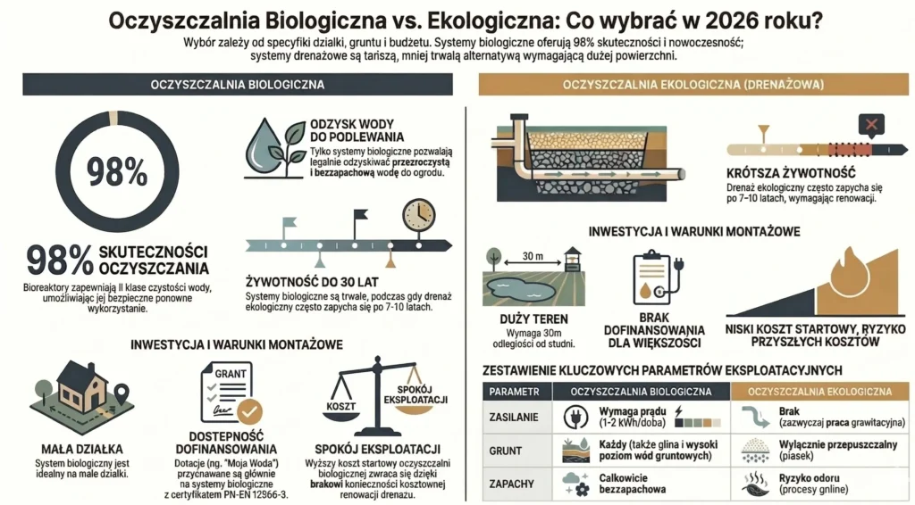 Biyolojik ve drenajlı arıtma sistemi karşılaştırması